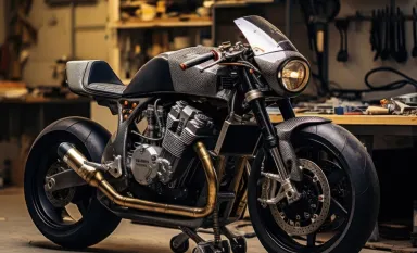 Moto dans un atelier