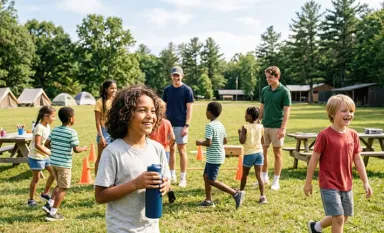 Des enfants s'amusant lors d'une colonie de vacances