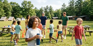 Des enfants s'amusant lors d'une colonie de vacances