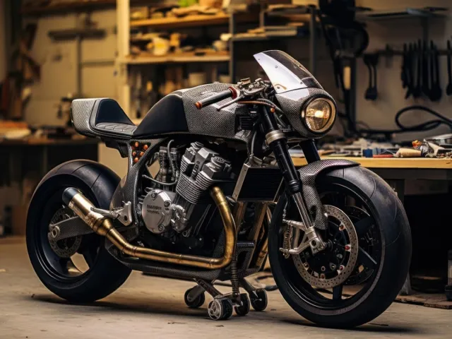 Moto dans un atelier