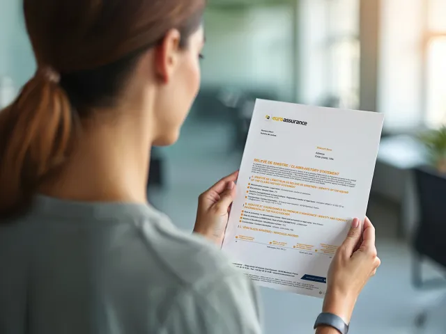 Une jeune femme lisant le nouveau relevé de sinistres européen