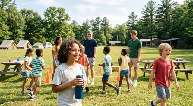 Des enfants s'amusant lors d'une colonie de vacances